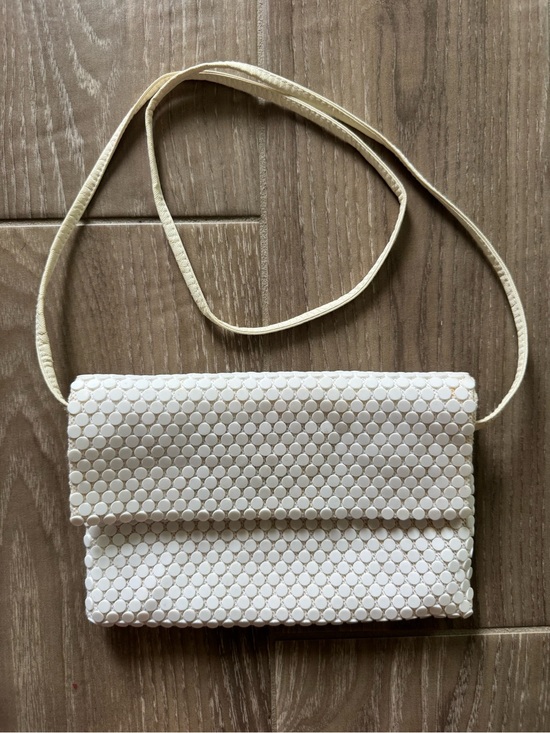 Le Regale Handbags - Vintage Le Reagle White Beaded Crossbody Bag with Slim Strap